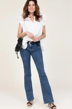 Soft Cotton Top With Embroidery Amarilis | Natural... | Devotion | Little Soho