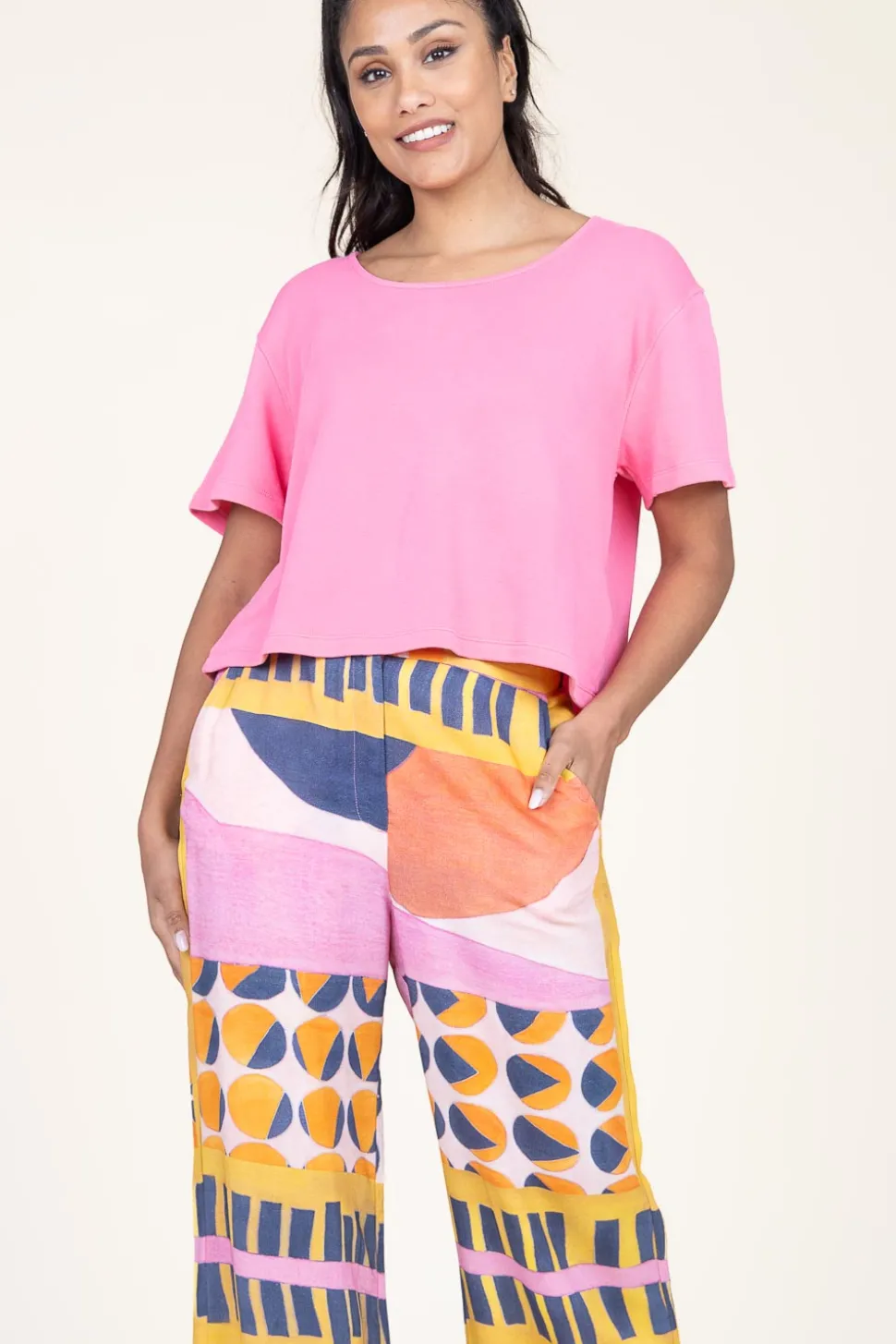 Soft Cropped Top Hapylife | Pink... | American Vintage | Little Soho