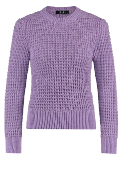 Soft Knitted Sweater With Lurex Tieke | Purple... | Ibana | Little Soho