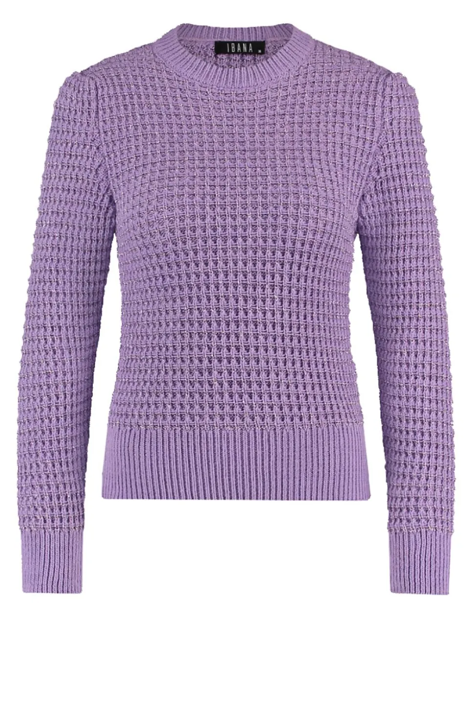 Soft Knitted Sweater With Lurex Tieke | Purple... | Ibana | Little Soho