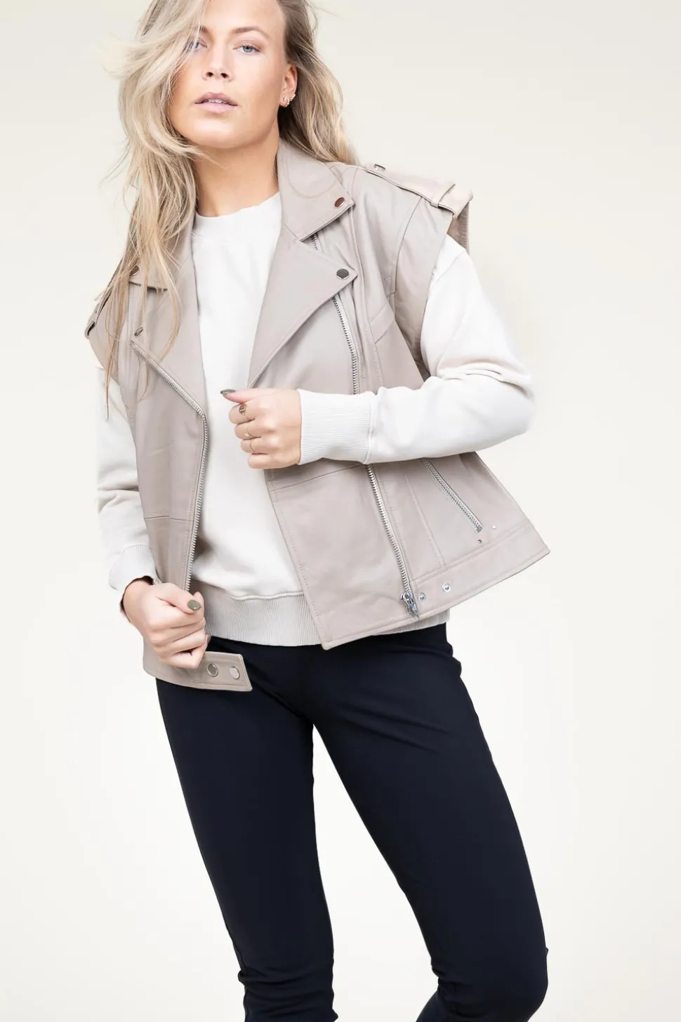 Soft Leather Waistcoat Harley | Natural... | Dante 6 | Little Soho