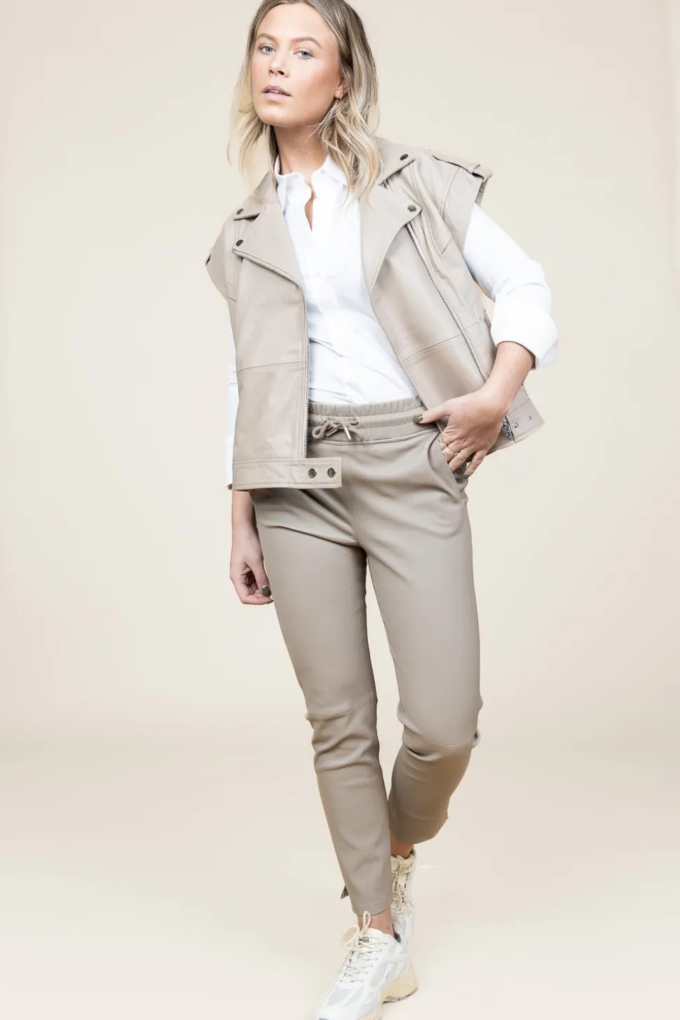 Soft Leather Waistcoat Harley | Natural... | Dante 6 | Little Soho