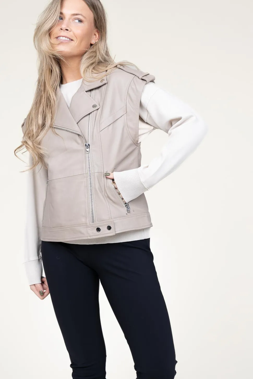Soft Leather Waistcoat Harley | Natural... | Dante 6 | Little Soho