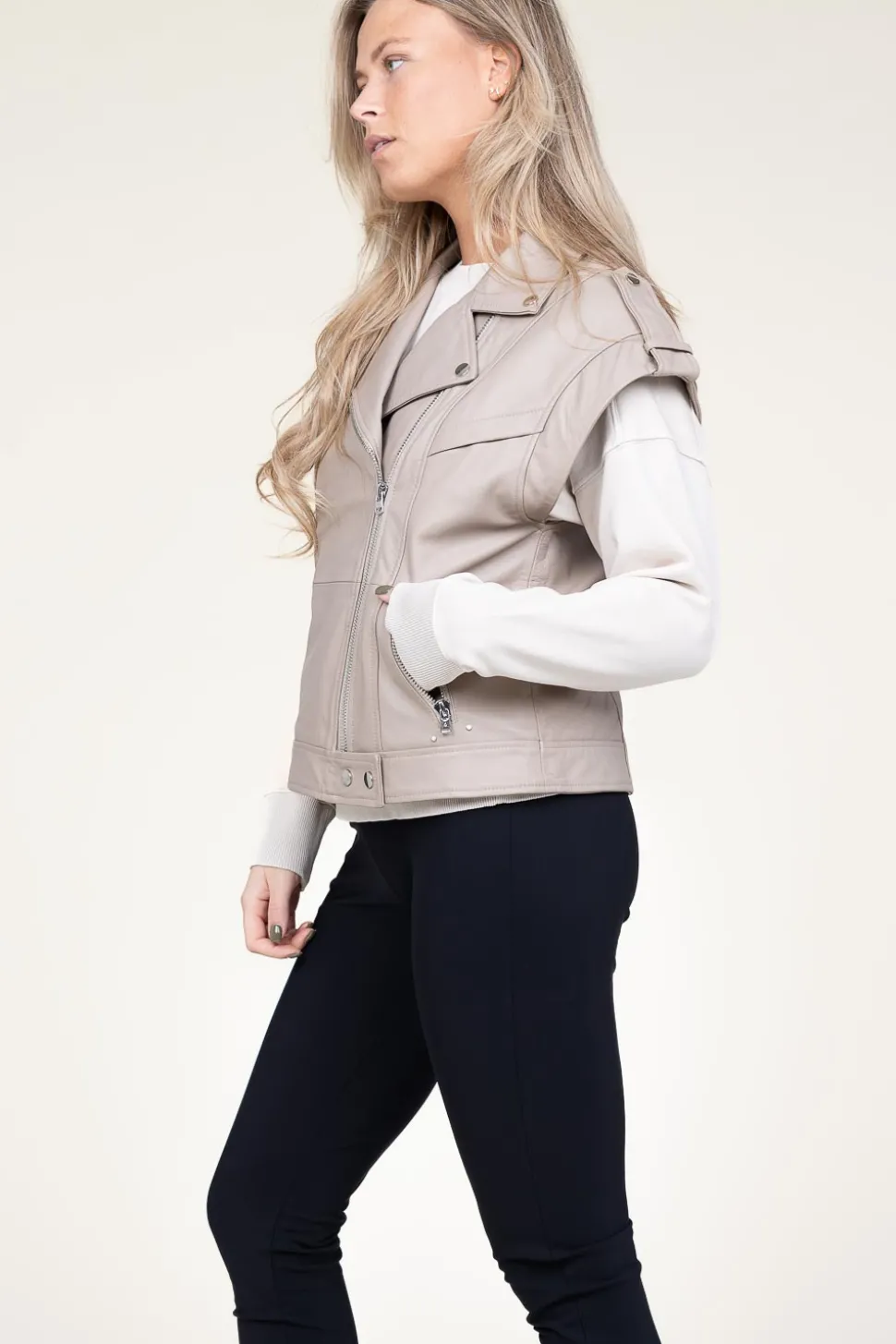 Soft Leather Waistcoat Harley | Natural... | Dante 6 | Little Soho