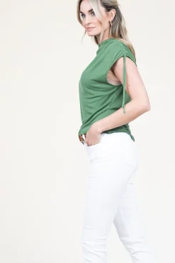 Soft Modal Mix Asymmetrical Top Elin | Green... | Dante 6 | Little Soho