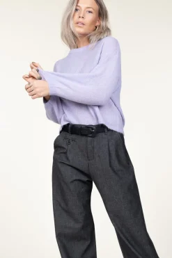 Soft Openback Alpaca Sweater Ullysa | Purple... | Dante 6 | Little Soho