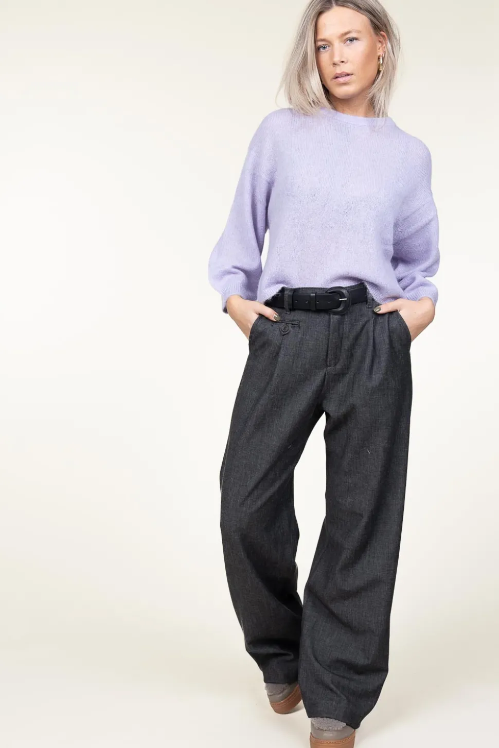 Soft Openback Alpaca Sweater Ullysa | Purple... | Dante 6 | Little Soho