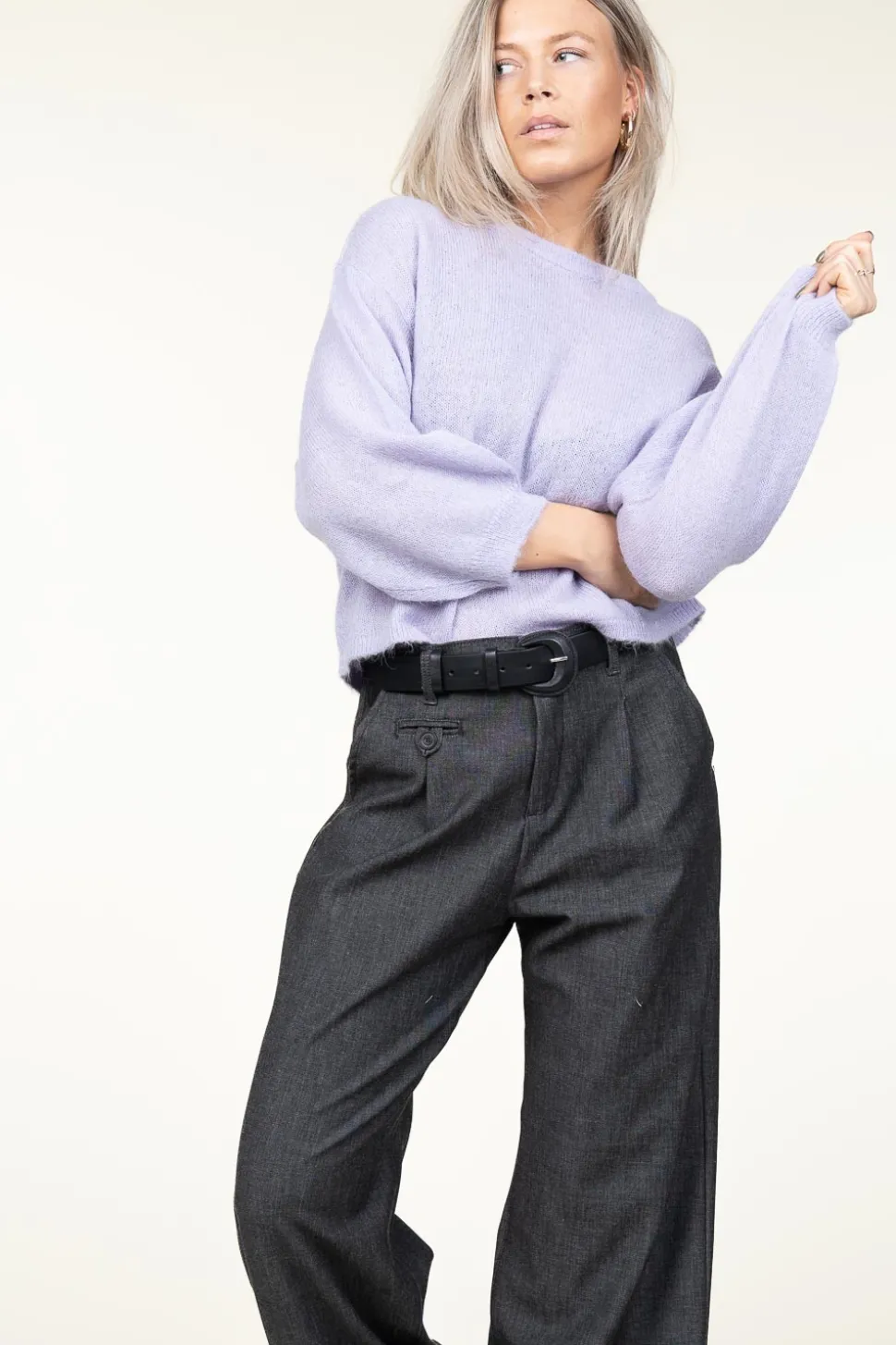 Soft Openback Alpaca Sweater Ullysa | Purple... | Dante 6 | Little Soho