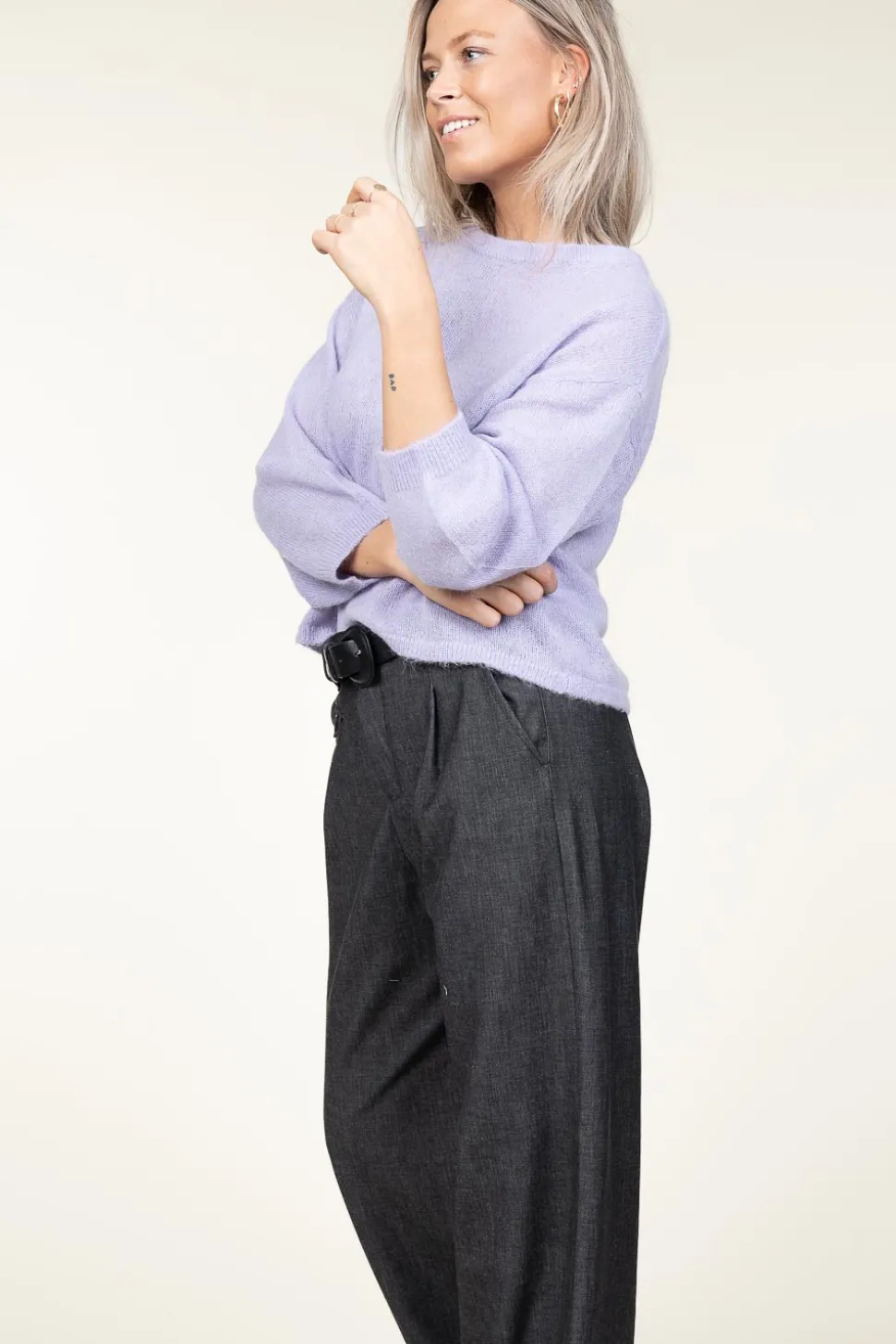 Soft Openback Alpaca Sweater Ullysa | Purple... | Dante 6 | Little Soho