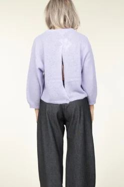 Soft Openback Alpaca Sweater Ullysa | Purple... | Dante 6 | Little Soho