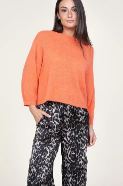 Soft Openback Alpaca Sweater Ullysa | Orange... | Dante 6 | Little Soho