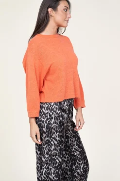 Soft Openback Alpaca Sweater Ullysa | Orange... | Dante 6 | Little Soho