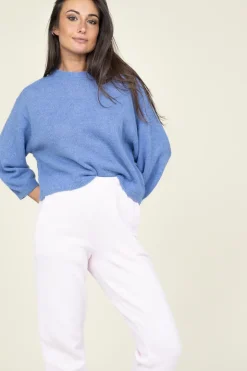 Soft Openback Alpaca Sweater Ullysa | Blue... | Dante 6 | Little Soho