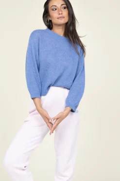 Soft Openback Alpaca Sweater Ullysa | Blue... | Dante 6 | Little Soho