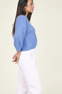 Soft Openback Alpaca Sweater Ullysa | Blue... | Dante 6 | Little Soho