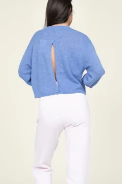Soft Openback Alpaca Sweater Ullysa | Blue... | Dante 6 | Little Soho
