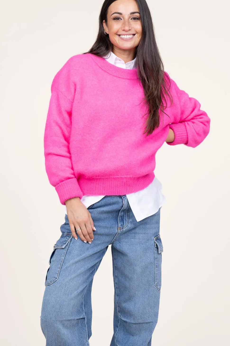 Soft Oversized Alpaca Sweater Vitow | Pink... | American Vintage | Little Soho