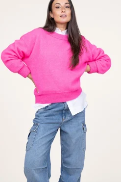 Soft Oversized Alpaca Sweater Vitow | Pink... | American Vintage | Little Soho