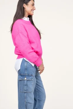 Soft Oversized Alpaca Sweater Vitow | Pink... | American Vintage | Little Soho