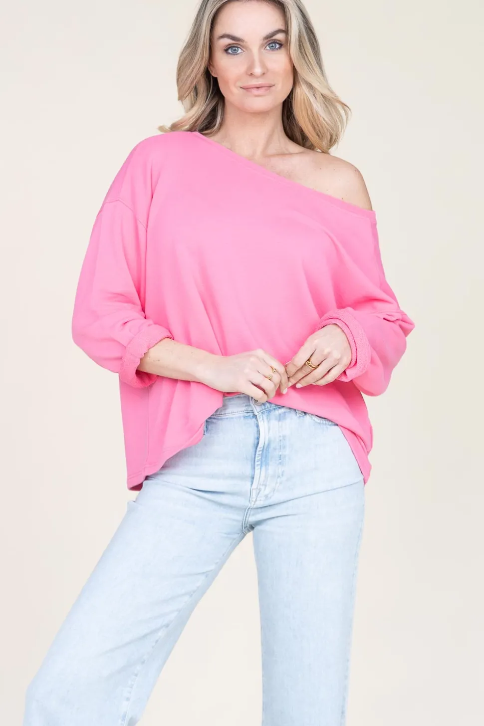 Soft Oversized Sweater Hapylife | Pink... | American Vintage | Little Soho