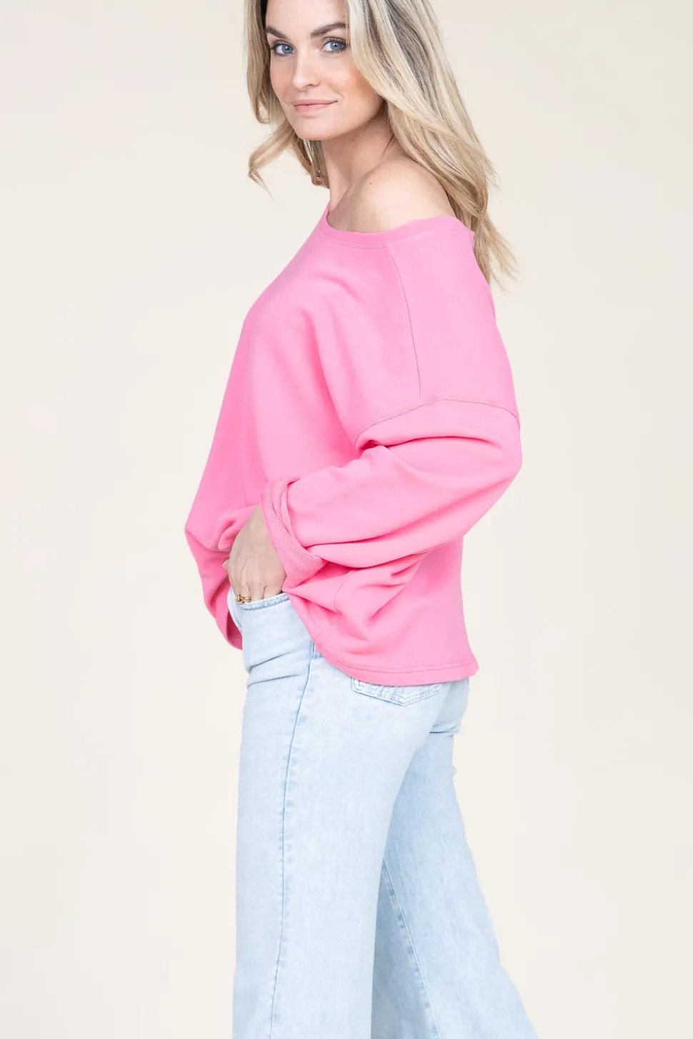 Soft Oversized Sweater Hapylife | Pink... | American Vintage | Little Soho