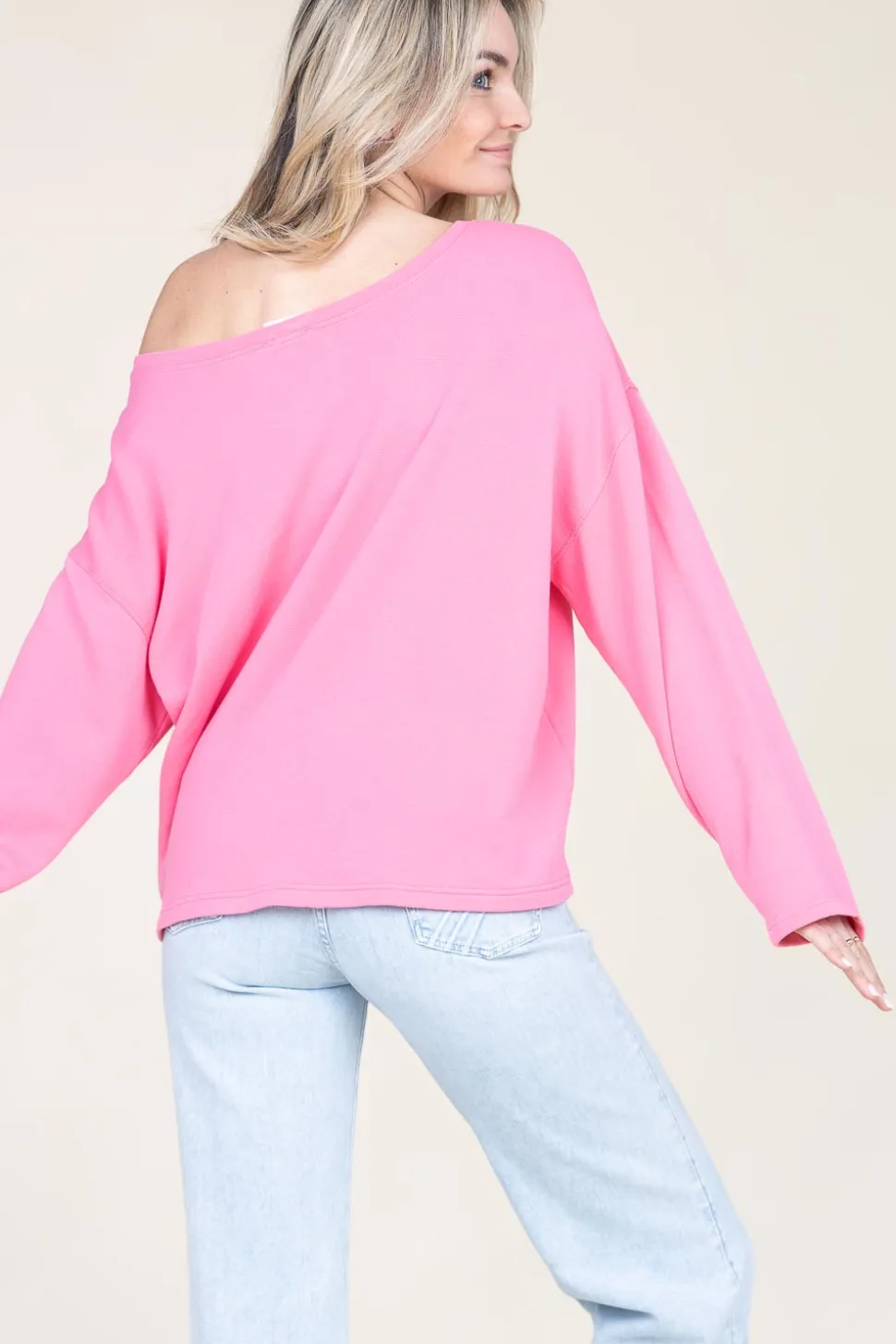 Soft Oversized Sweater Hapylife | Pink... | American Vintage | Little Soho