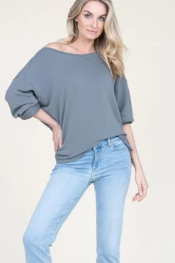Soft Oversized Sweater Hapylife | Grey... | American Vintage | Little Soho