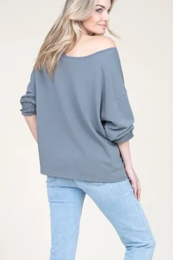 Soft Oversized Sweater Hapylife | Grey... | American Vintage | Little Soho