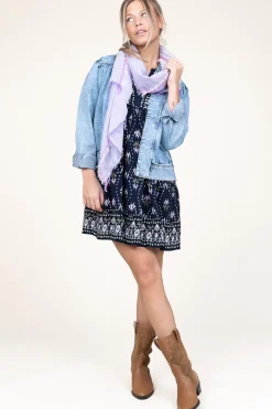 Soft Scarf With Frills Saar | Purple... | Moment Amsterdam | Little Soho