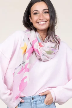 Soft Scarf With Stars Star | Pink... | Moment Amsterdam | Little Soho