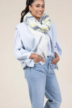Soft Striped Scarf Norah | Green... | Moment Amsterdam | Little Soho
