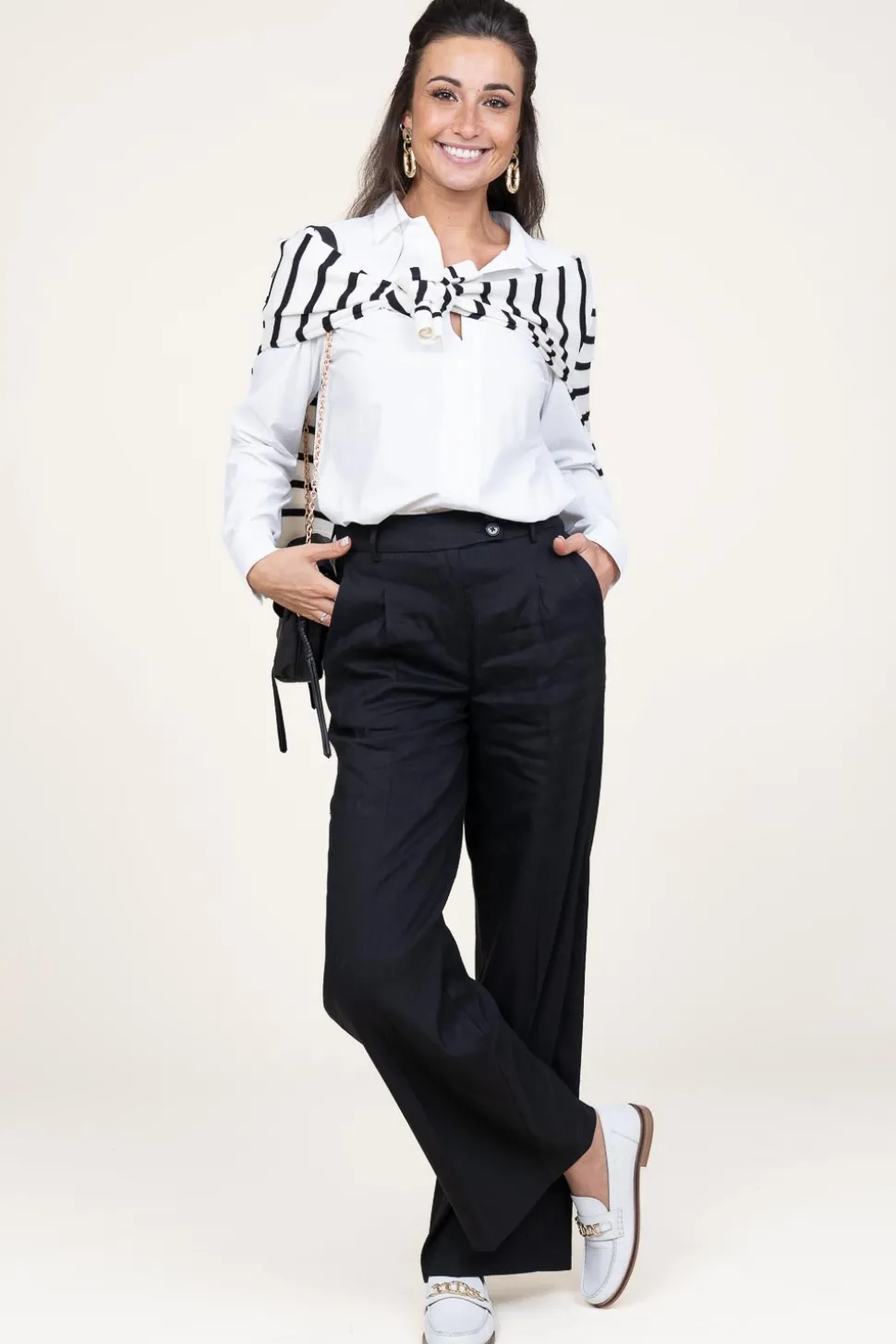 Soft Striped Sweater Collins | Black White... | Cc Heart | Little Soho