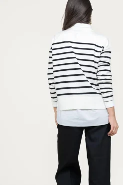 Soft Striped Sweater Collins | Black White... | Cc Heart | Little Soho