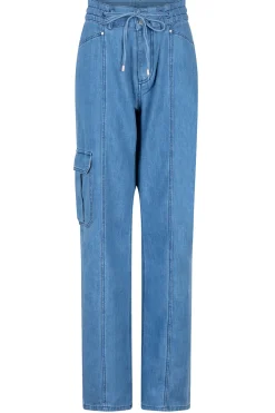 Soft Tencel Denim Cargo Pants Blustery | Blue... | Dante 6 | Little Soho