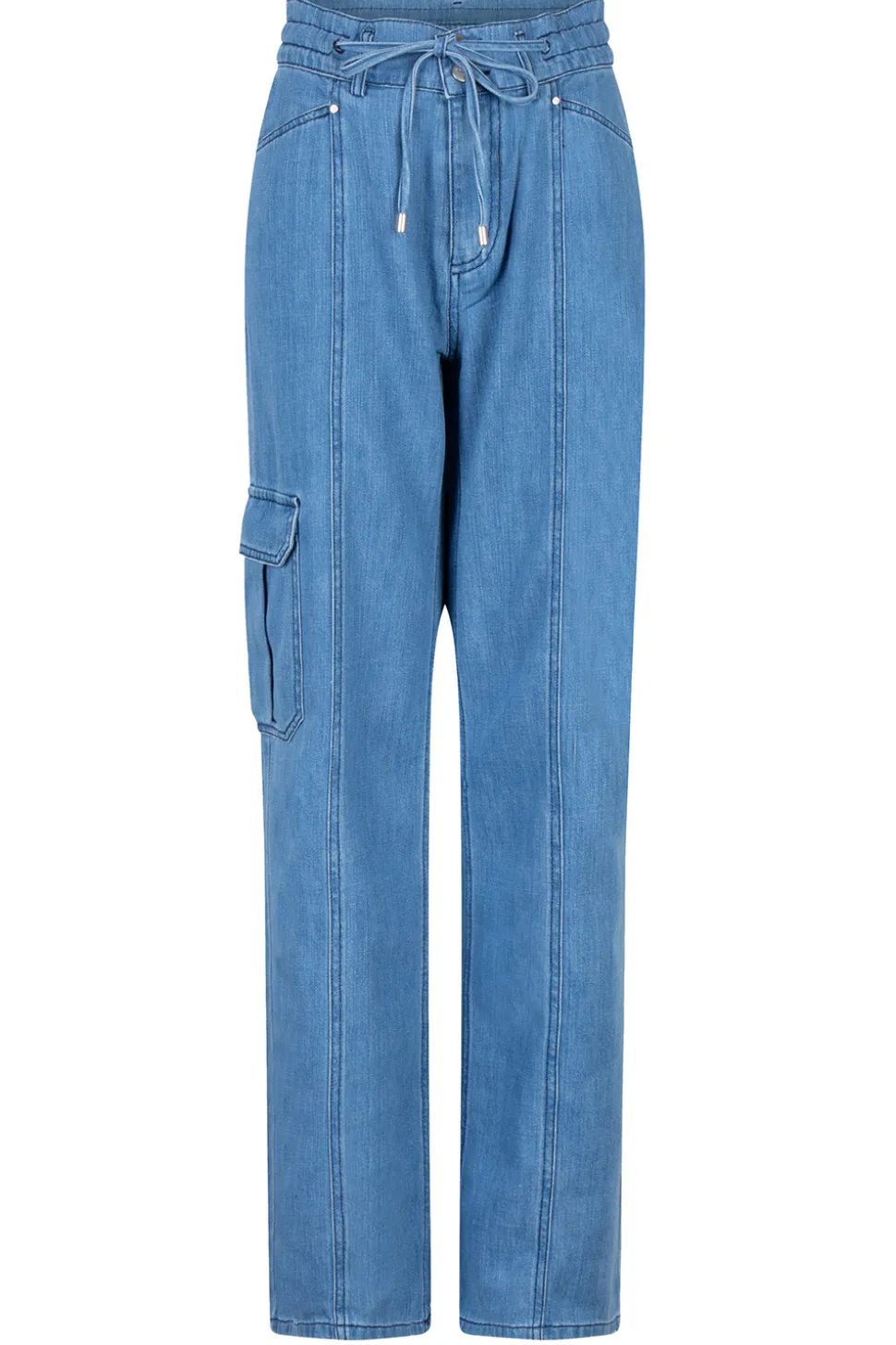Soft Tencel Denim Cargo Pants Blustery | Blue... | Dante 6 | Little Soho