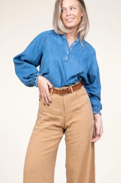 Soft Tencel Denim Top Leah | Blue... | Dante 6 | Little Soho