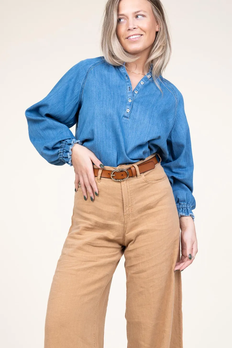 Soft Tencel Denim Top Leah | Blue... | Dante 6 | Little Soho
