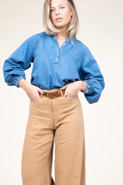 Soft Tencel Denim Top Leah | Blue... | Dante 6 | Little Soho