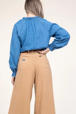 Soft Tencel Denim Top Leah | Blue... | Dante 6 | Little Soho