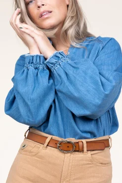 Soft Tencel Denim Top Leah | Blue... | Dante 6 | Little Soho