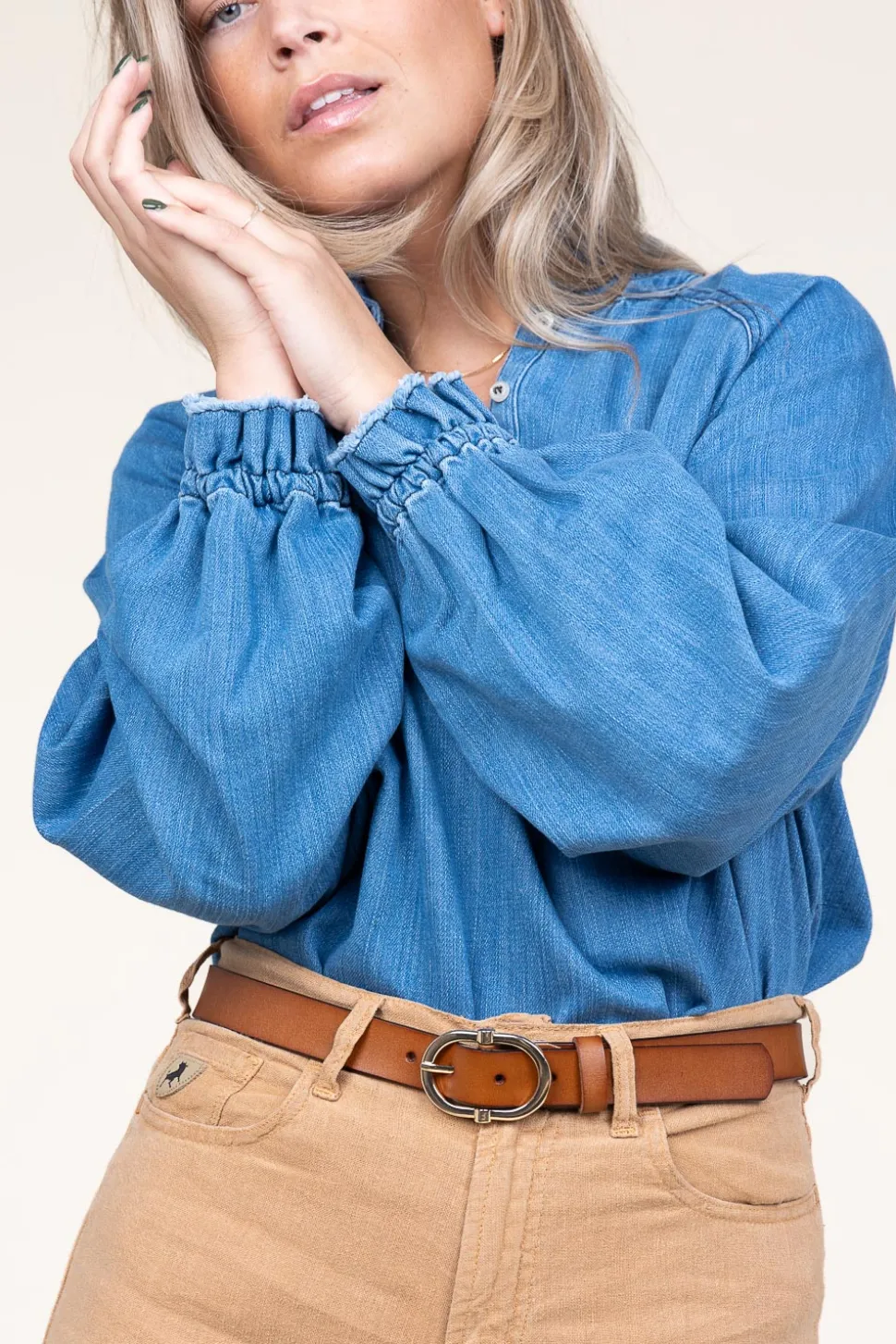 Soft Tencel Denim Top Leah | Blue... | Dante 6 | Little Soho