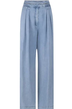 Soft Tencel Pleated Pants Fredrique | Blue... | Aaiko | Little Soho