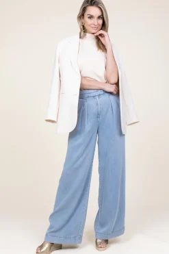 Soft Tencel Pleated Pants Fredrique | Blue... | Aaiko | Little Soho