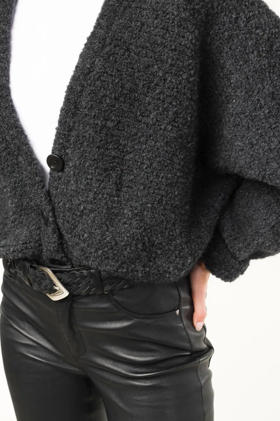 Soft Wool Mix Cardigan Zolly | Dark Grey... | American Vintage | Little Soho