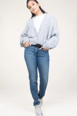 Soft Wool Mix Cardigan Zolly | Grey... | American Vintage | Little Soho