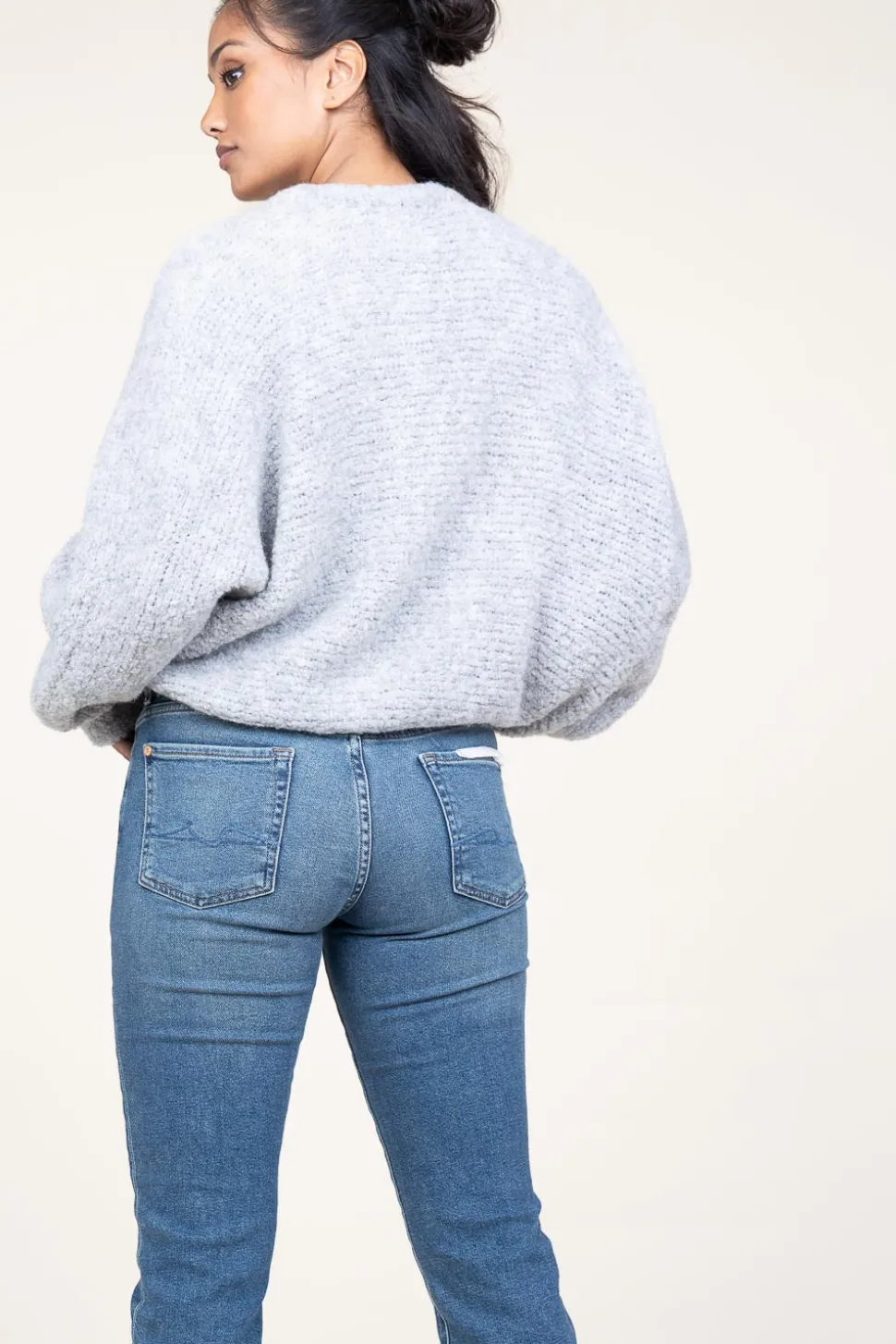 Soft Wool Mix Cardigan Zolly | Grey... | American Vintage | Little Soho