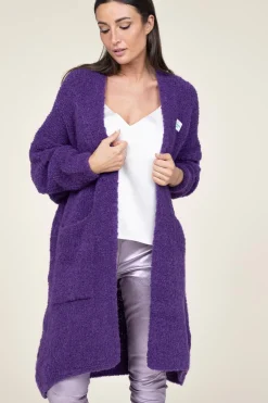 Soft Wool Mix Maxi Cardigan Zolly | Purple... | American Vintage | Little Soho