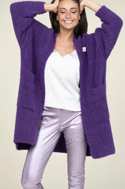 Soft Wool Mix Maxi Cardigan Zolly | Purple... | American Vintage | Little Soho