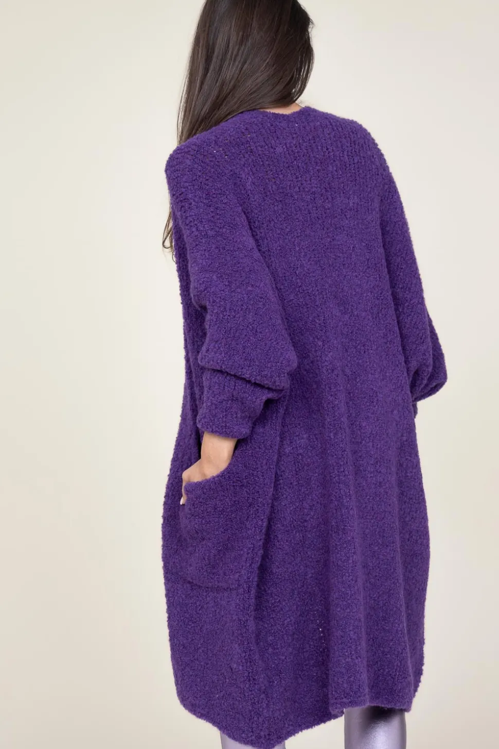 Soft Wool Mix Maxi Cardigan Zolly | Purple... | American Vintage | Little Soho