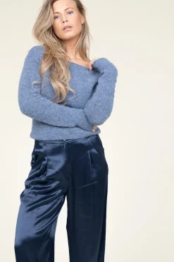 Soft Wool Mix Sweater East | Blue... | American Vintage | Little Soho